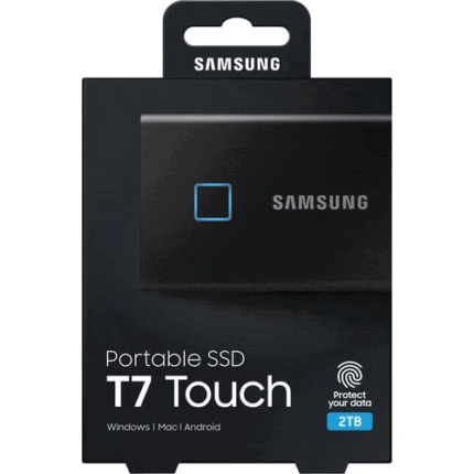 Samsung 2TB T7 Touch Portable SSD with Fingerprint Security