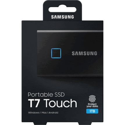 Samsung 1TB T7 Touch Portable SSD with Fingerprint Security
